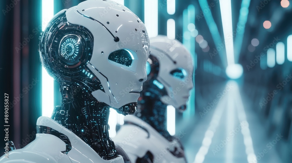 AI robots visualizing the transfer of human data through big data systems, with an emphasis on AI brain technology and protocols. No logos, no people. AI robots visualizing the transfer of human data through big data systems, with an emphasis on AI brain technology and protocols. No logos, no people.