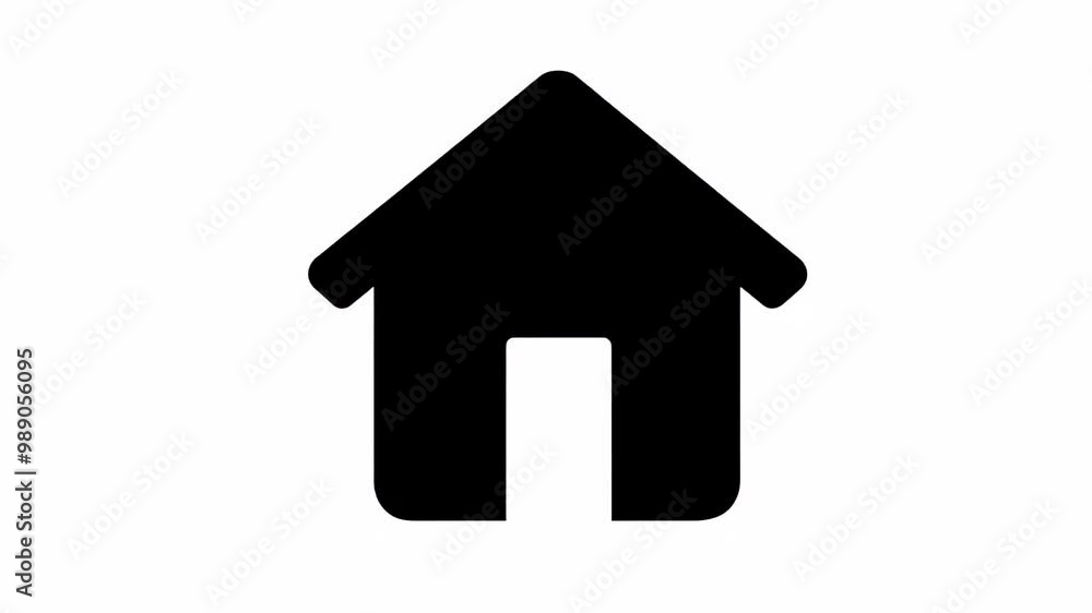 minimalist black house icon on a white background, representing a home or building minimalist black house icon on a white background, representing a home or building