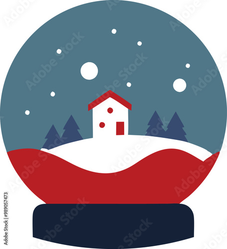 Dreamy Snow Globe Tales Illustrated in Vector Style
