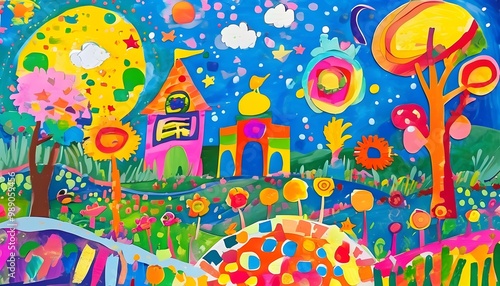 Colorful Artistry Unleashed in a Vibrant Kindergarten Classroom