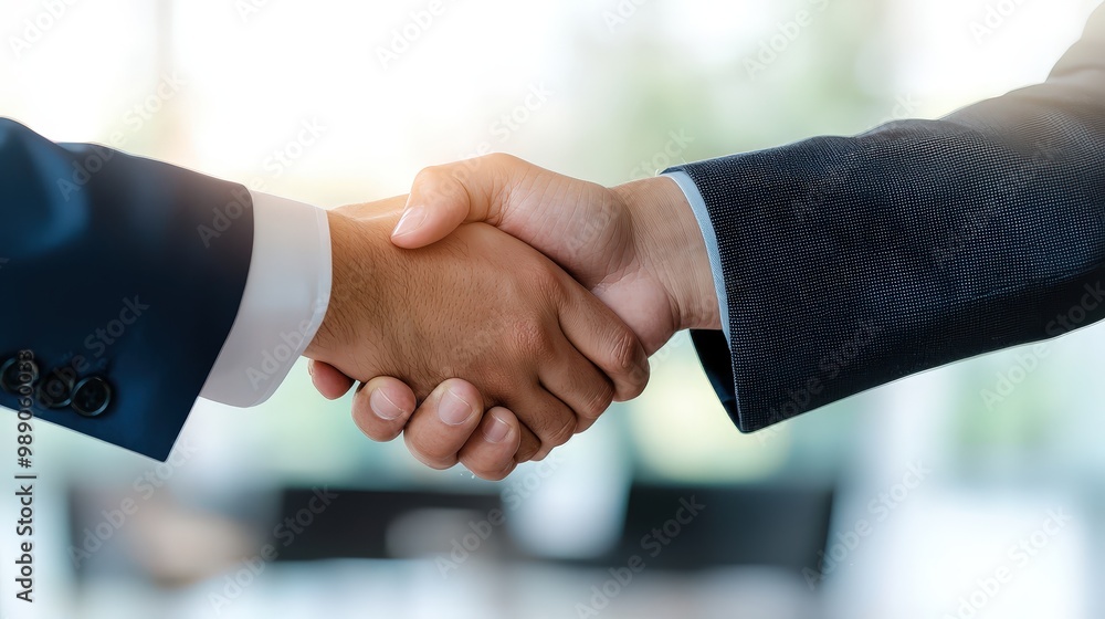 Business people shaking hands in a successful negotiation. Business people shaking hands in a successful negotiation.