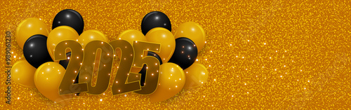 Vector illustration of Happy New Year 2025 social media feed template