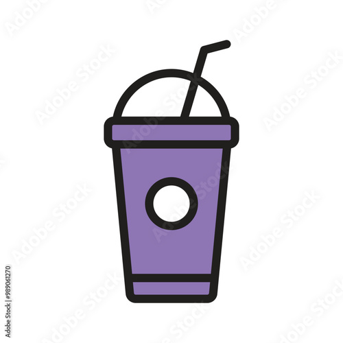 Cool coffee icon, ideal for chilled beverages and trendy caf�s