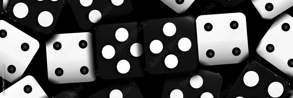 Simple Dominoes Pattern: Black and White Polka Dots Simple Dominoes Pattern: Black and White Polka Dots