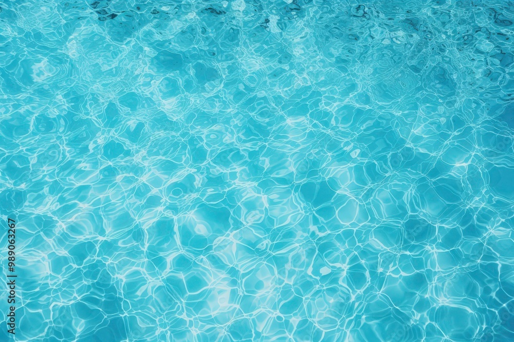 Fototapeta premium Blue water surface with light reflections perfect for backgrounds, nature themed designs, travel blog banners, or calming meditation visuals. Generative AI