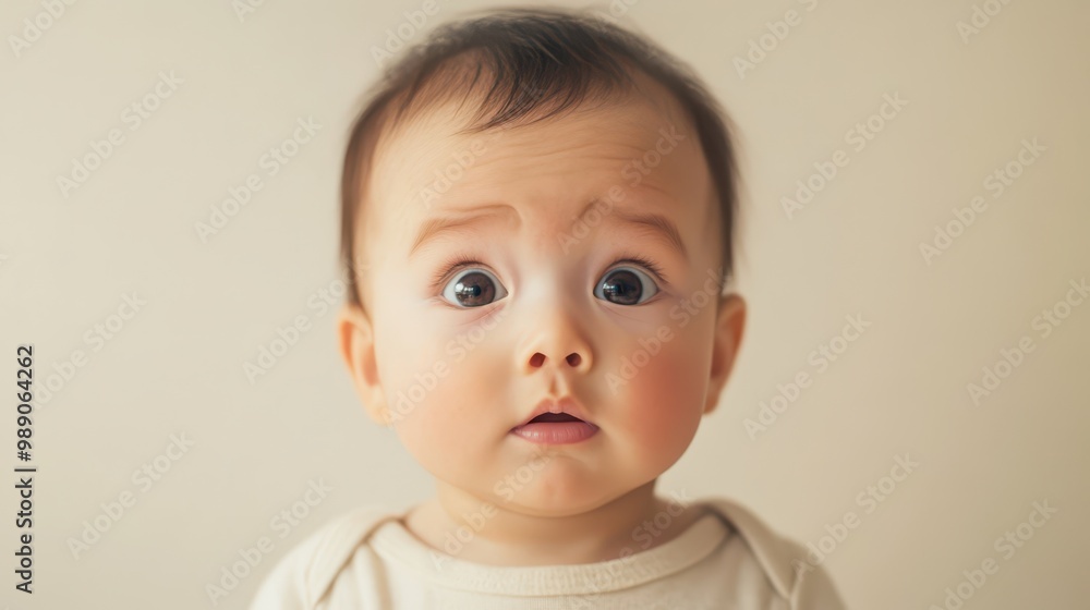 Infant Staring Intently with Curiosity and Wonder Infant Staring Intently with Curiosity and Wonder