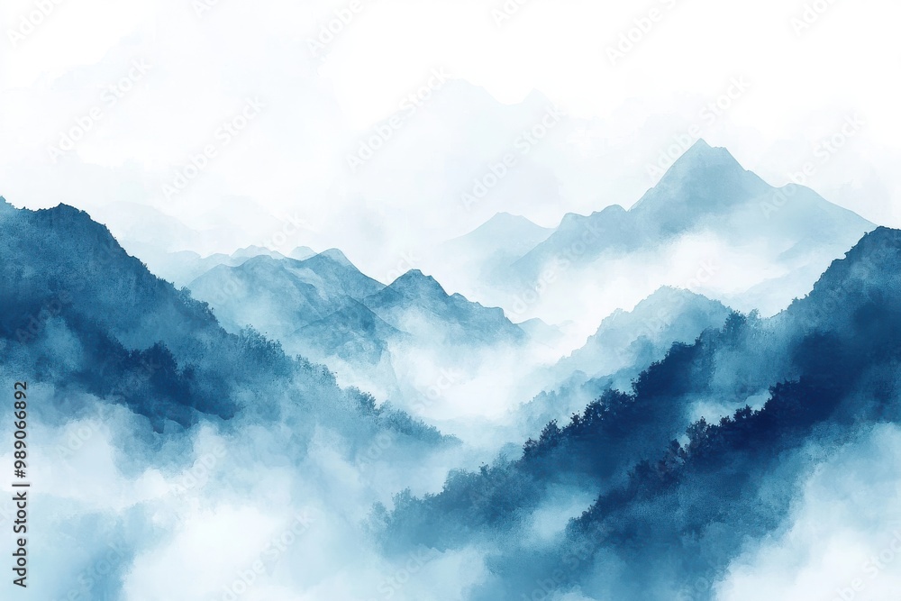 Abstract watercolor background with a mountain landscape. Abstract watercolor background with a mountain landscape.