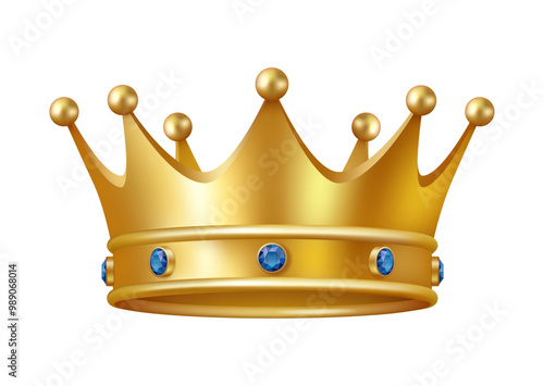 Golden of crown with diamonds, gold royal jewelry symbol of king queen and princess, cartoon icon. Crown jewels symbol of emperor, coronet sign vector. Sign of crowning prince authority