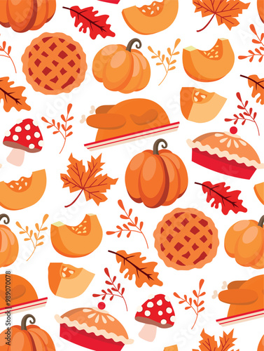 Cozy colorful fall seamless pattern