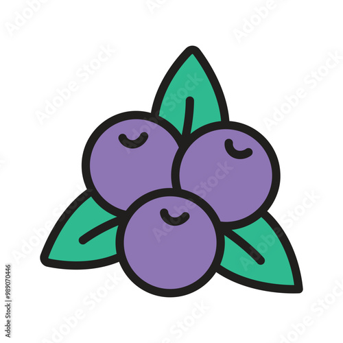 Fresh blueberry icon, ideal for adding a touch of fruity goodness