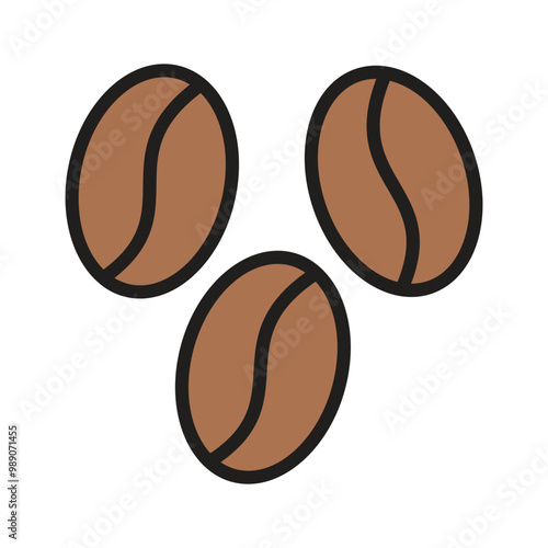Icon of coffee beans for aromatic brew designs