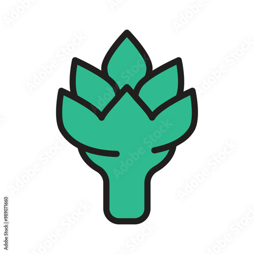Green artichoke icon for healthy lifestyle concepts