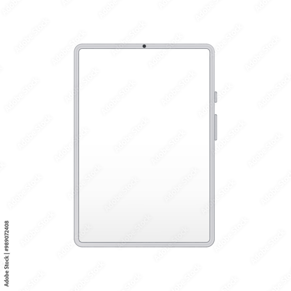 Tablet computer blank white screen isolated vector digital device mockup. Modern technology portable information device mockup, wireless screen gadget template Tablet computer blank white screen isolated vector digital device mockup. Modern technology portable information device mockup, wireless screen gadget template