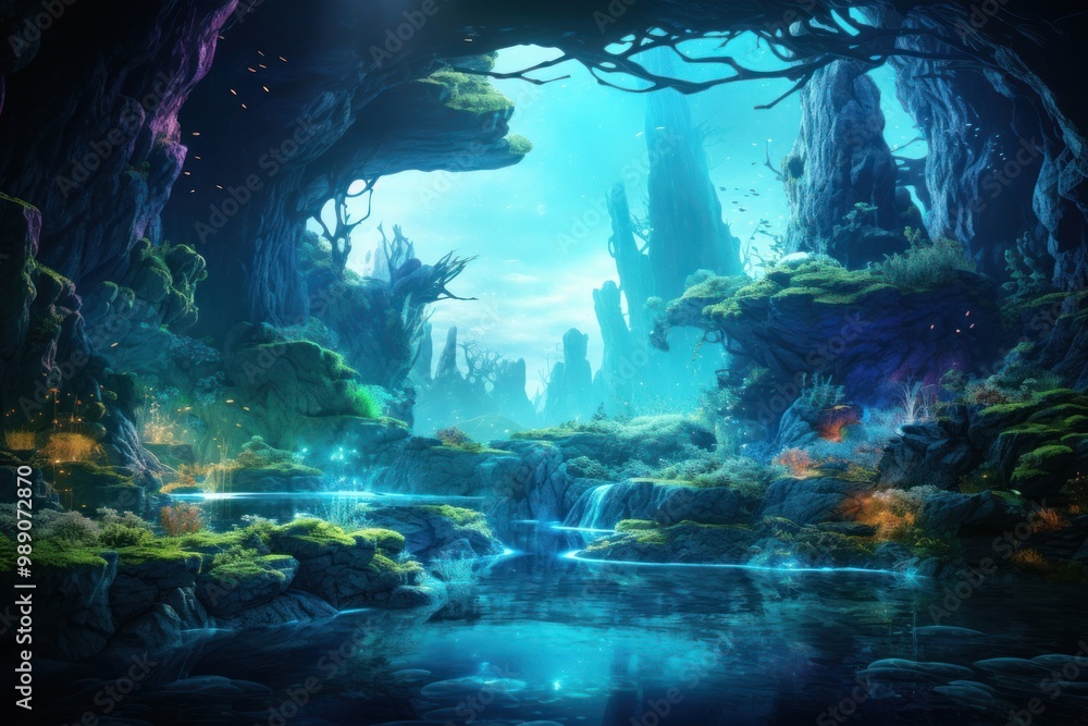 Fototapeta premium Diamond mountains reflection outdoors nature.