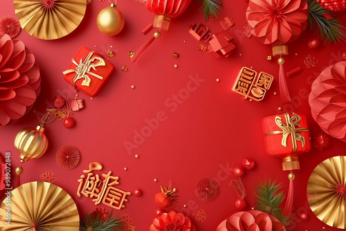 Celebrate Chinese New Year. Symbols of Chinese New Year. photo