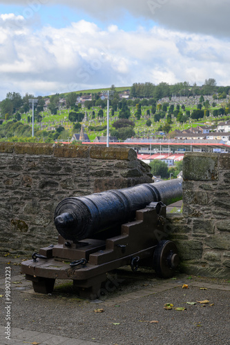 View of cannon on Derry city walls