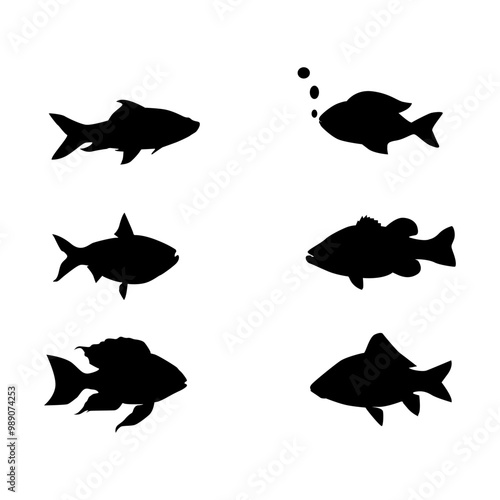 fish silhouette on white background
