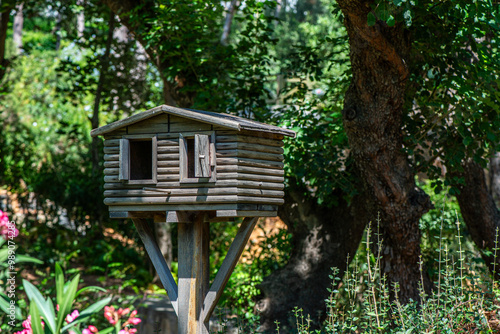 Wooden Birdhouse in Forest