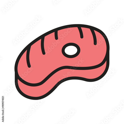 A Juicy and grilled meat cut, steak icon