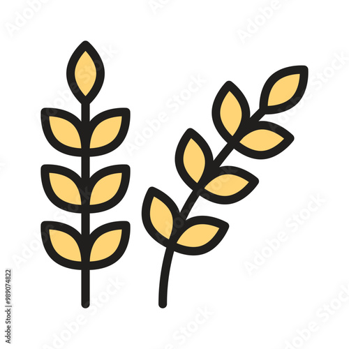 Wheat icon, fundamental crop for agriculture