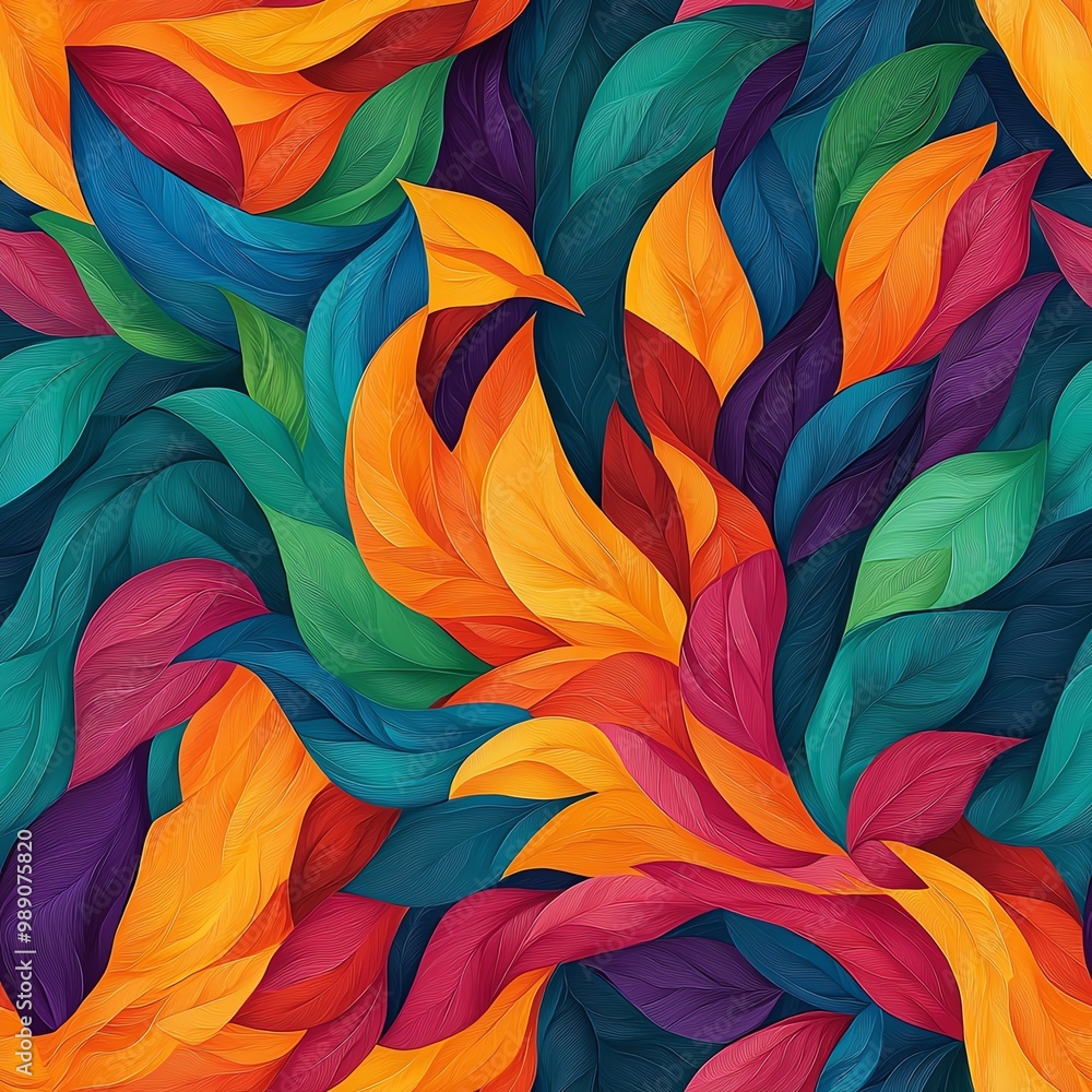 A vibrant and colorful abstract leaf pattern, showcasing artistic swirls of foliage in rich, vivid hues. A vibrant and colorful abstract leaf pattern, showcasing artistic swirls of foliage in rich, vivid hues.