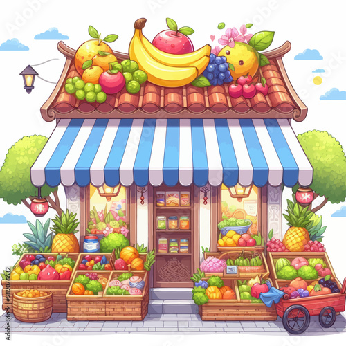 Fruit stall vector