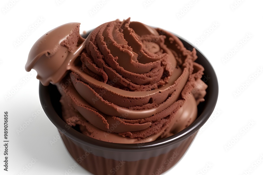 Delicious Chocolate Ice Cream Isolated on White Background Delicious Chocolate Ice Cream Isolated on White Background