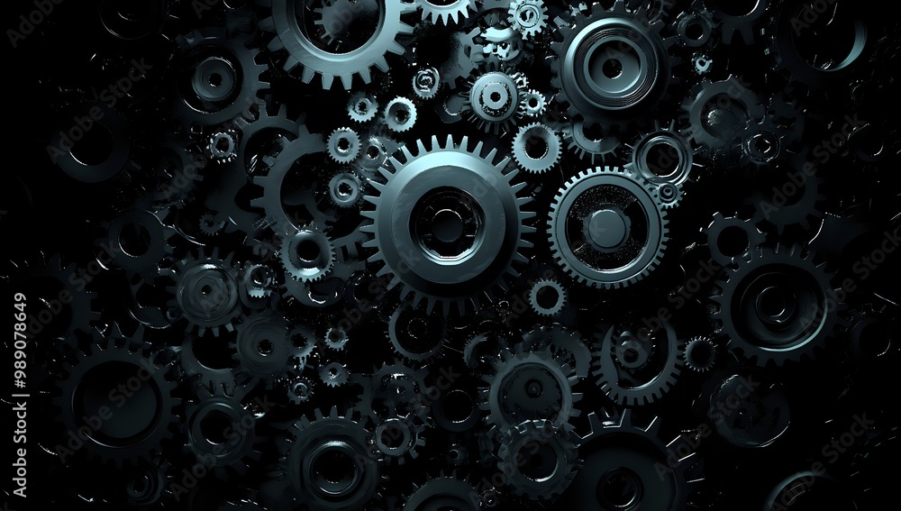 A black and white image of a close up of a machine's cogs and gears. A black and white image of a close up of a machine's cogs and gears.