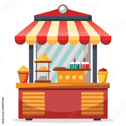 Snack stand vector illustration 