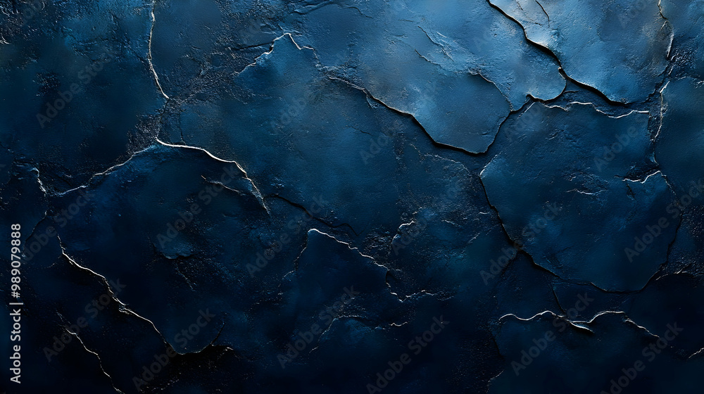 Naklejka premium Dark Blue Stone Texture - Background, Wall, Design, Rough, Abstract, Cracked, Surface, Grunge, Concrete, Vintage