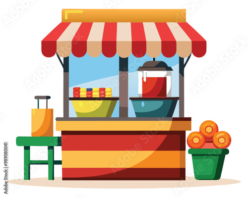 Snack stand vector illustration 