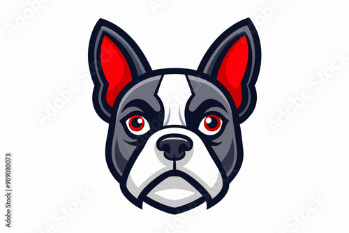 Boston Terrier head mascot logo design vector photo