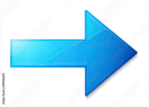 A bright blue arrow pointing left on a white background, with a subtle gradient effect, indicating direction, movement, or navigation in a modern minimalist style.