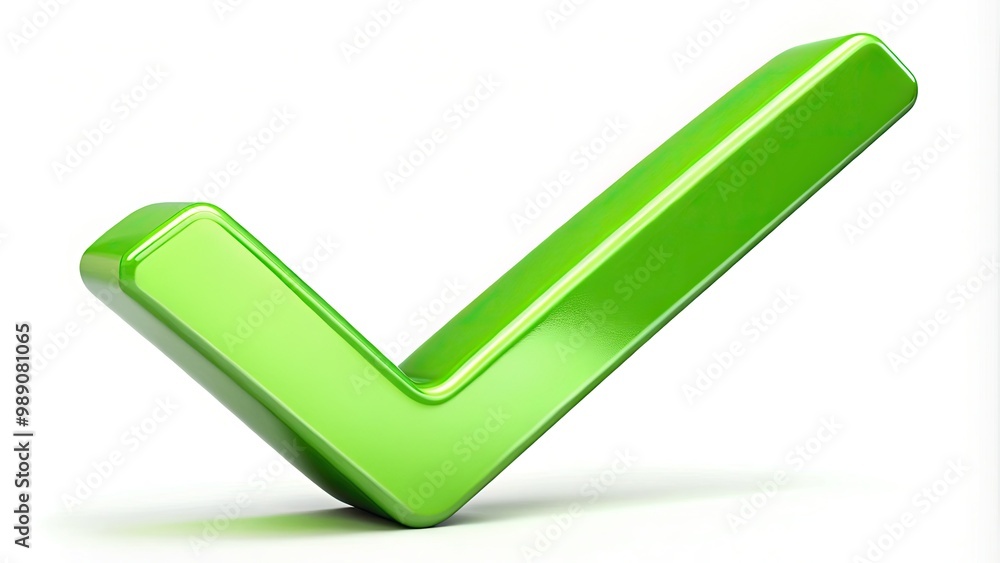 A bright green checkmark symbol on a white background, boldly indicating approval, confirmation, or correctness, adds a touch of optimism to any digital design. A bright green checkmark symbol on a white background, boldly indicating approval, confirmation, or correctness, adds a touch of optimism to any digital design.