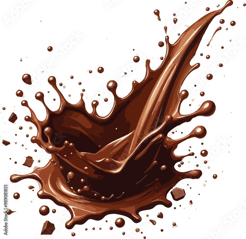 chocolate splash isolated on white