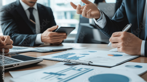 Business consultants advising a company on ethical practices and corporate governance