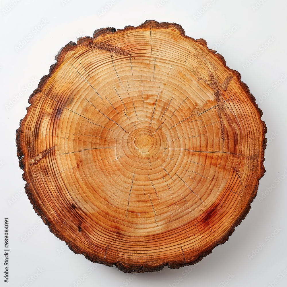 A large, circular piece of wood with a distinct pattern of rings and growth rings, indicating it is likely a piece of tree bark. A large, circular piece of wood with a distinct pattern of rings and growth rings, indicating it is likely a piece of tree bark.