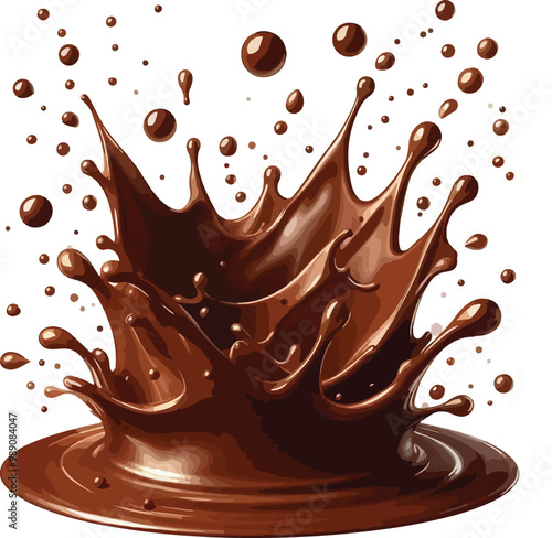 chocolate splash isolated on white