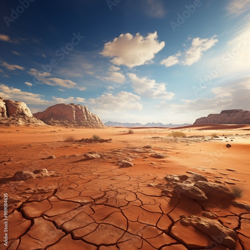 A photorealistic image of a vast and open desert landscape,generative ai illustration