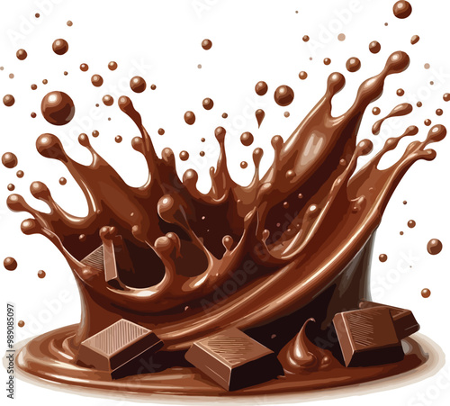 chocolate splash isolated on white