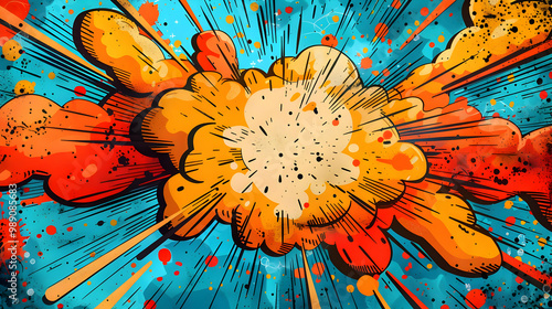 Colorful Abstract Comic Book Explosion Illustration