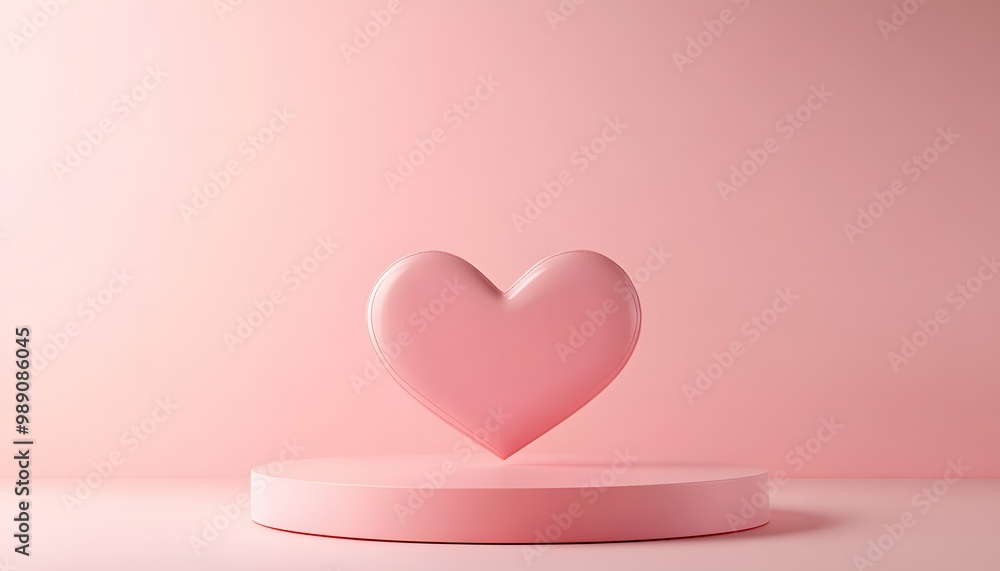 Pink Heart Podium for Valentine's Day Product Presentation Pink Heart Podium for Valentine's Day Product Presentation