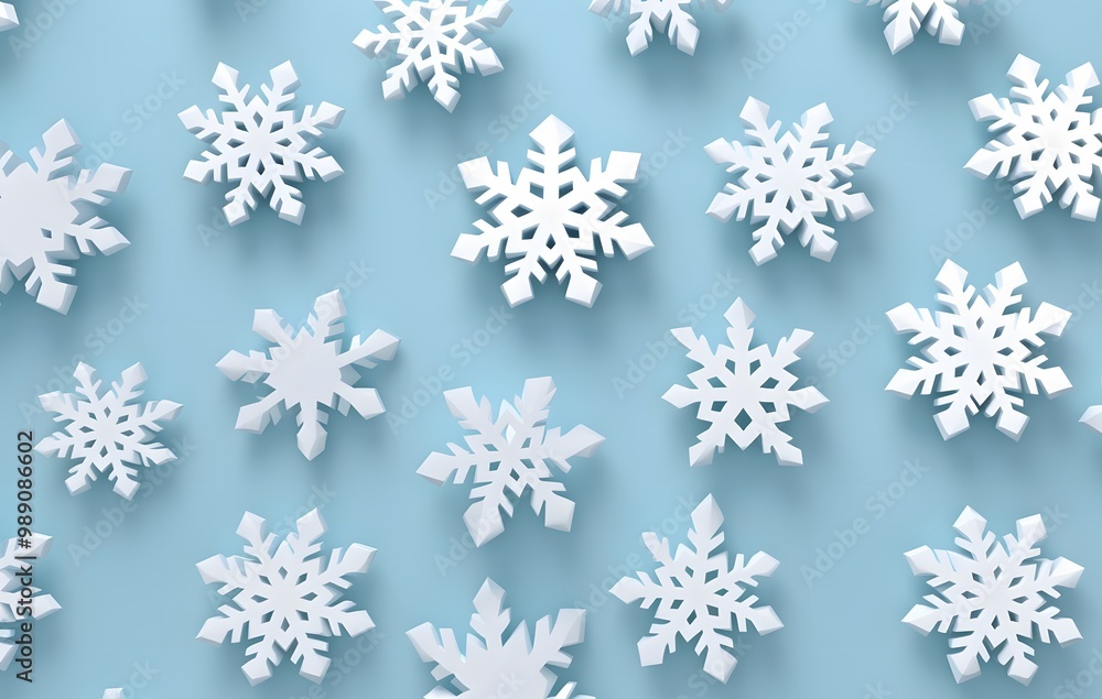 3D Rendered White Snowflake Pattern Seamless Texture 3D Rendered White Snowflake Pattern Seamless Texture