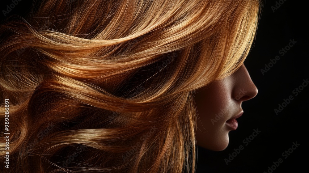 Soft Wavy Hair of a Woman in Elegant Shades Soft Wavy Hair of a Woman in Elegant Shades