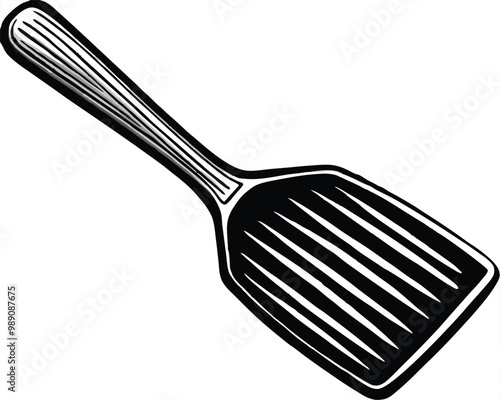 Kitchen utensils spatula vector line art style