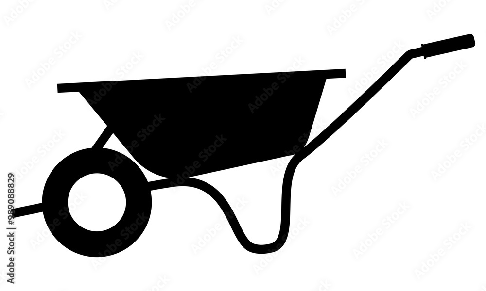 Garden wheelbarrow. Vector icon isolated on white background. Garden wheelbarrow. Vector icon isolated on white background.