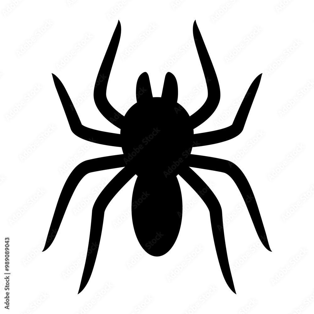Spider. Black icon isolated on white background. Spider. Black icon isolated on white background.