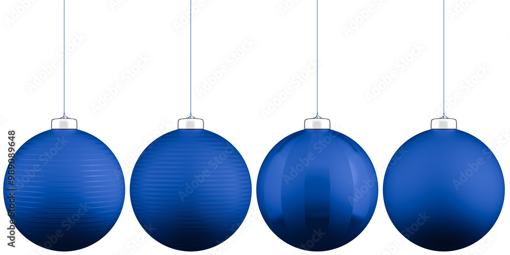 Graphics design assets: 4 differently patterned blue christmas baubles isolated on a transparent background for use in Graphic Design Projects Graphics design assets: 4 differently patterned blue christmas baubles isolated on a transparent background for use in Graphic Design Projects