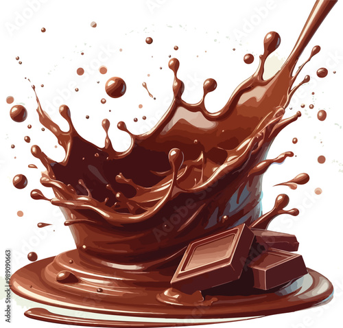 chocolate splash isolated