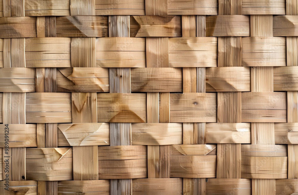 Seamless Bamboo Woven Pattern with Cube Shapes Seamless Bamboo Woven Pattern with Cube Shapes